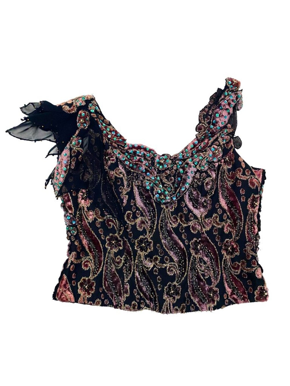 Handmade 1-of-1 Embellished Velvet Fairy Top